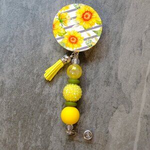 Fun Beaded Badge Reels, Handmade, retractable, clip, nurse, teacher, gift, ID